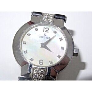 27mm Concord La Scala 5pt MOP Diam Dial Steel Watch 14.G4.1853S  12pt Diam Lugs